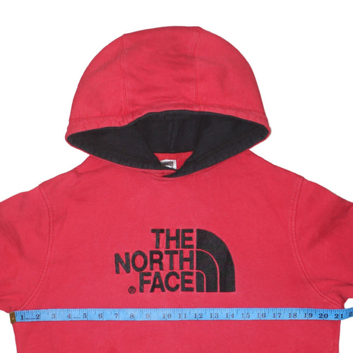 The North Face Men's Red Pullover Hoodie L Logo Print Outdoor Cotton