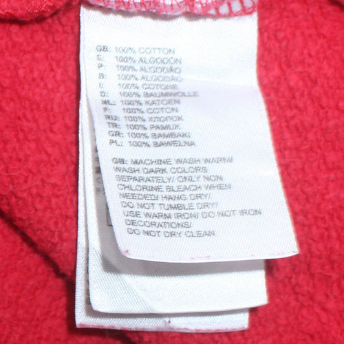 The North Face Men's Red Pullover Hoodie L Logo Print Outdoor Cotton