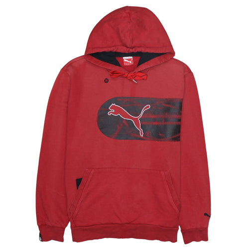 Puma Men's Red Pullover Hoodie XL Sports Graphic Sweatshirt