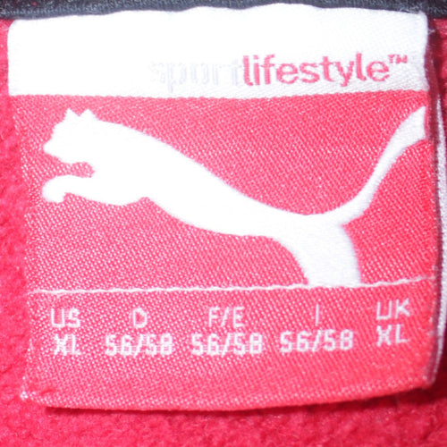 Puma Men's Red Pullover Hoodie XL Sports Graphic Sweatshirt