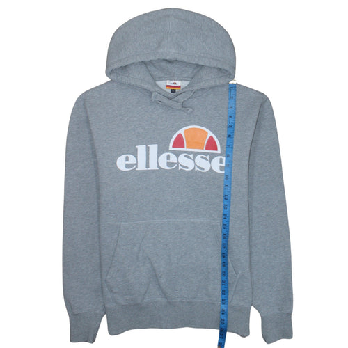 Ellesse Men's Grey Pullover Hoodie L Logo Fleece Sweatshirt