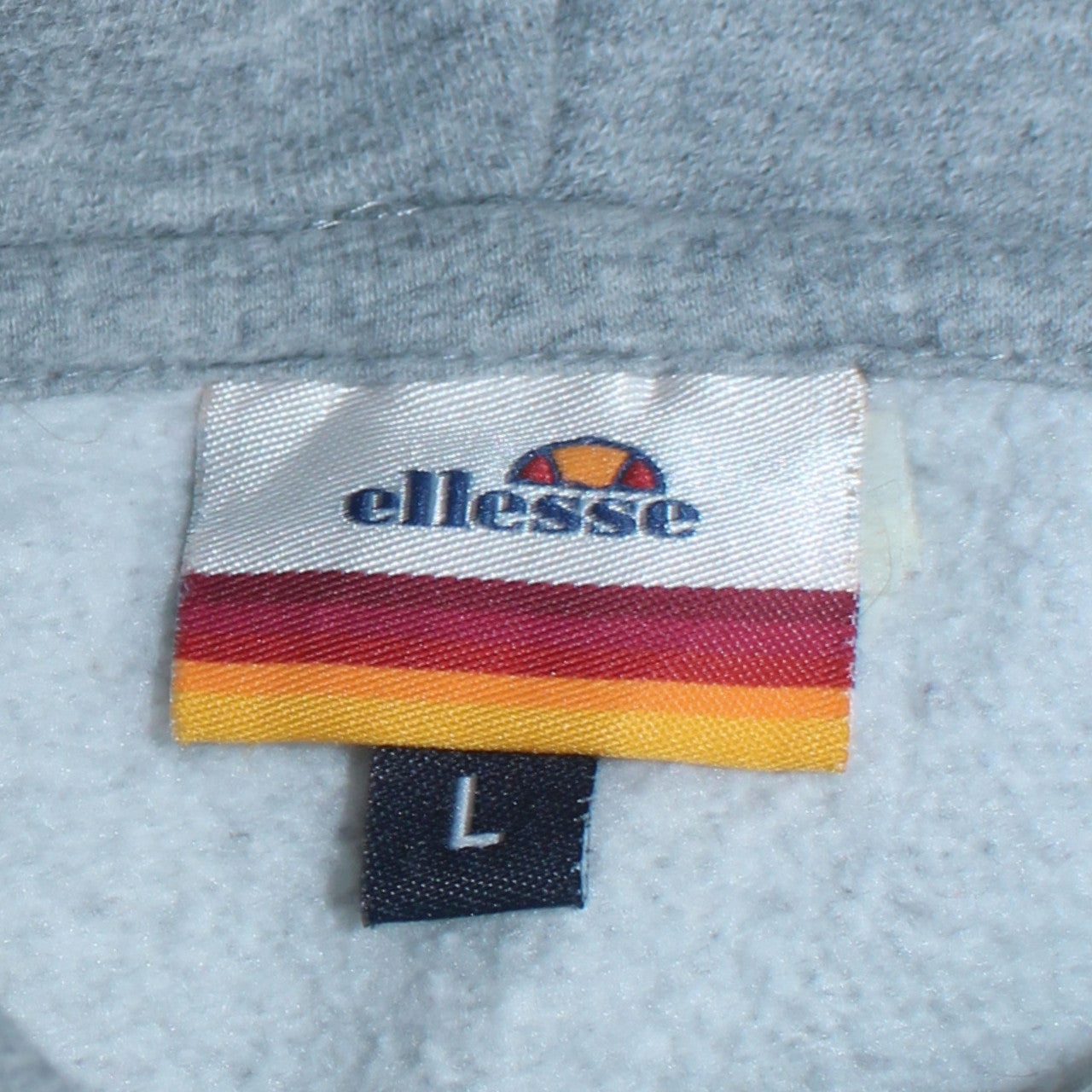 Ellesse Men's Grey Pullover Hoodie L Logo Fleece Sweatshirt