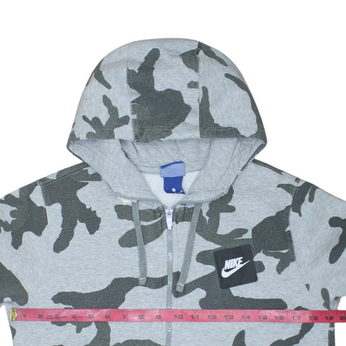 Nike Men's Grey Camo Full Zip Hoodie Small