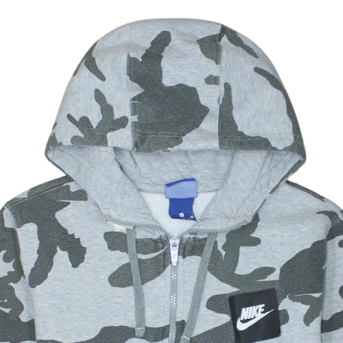 Nike Men's Grey Camo Full Zip Hoodie Small