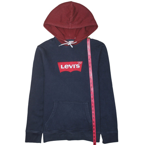 Levi's Men's Blue Pullover Hoodie M Logo Fleece Sweatshirt