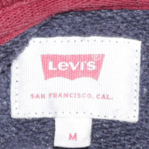 Levi's Men's Blue Pullover Hoodie M Logo Fleece Sweatshirt