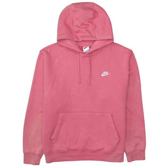 Nike Womens Pink Pullover Hoodie Size L Cotton Blend Casual Sweatshirt
