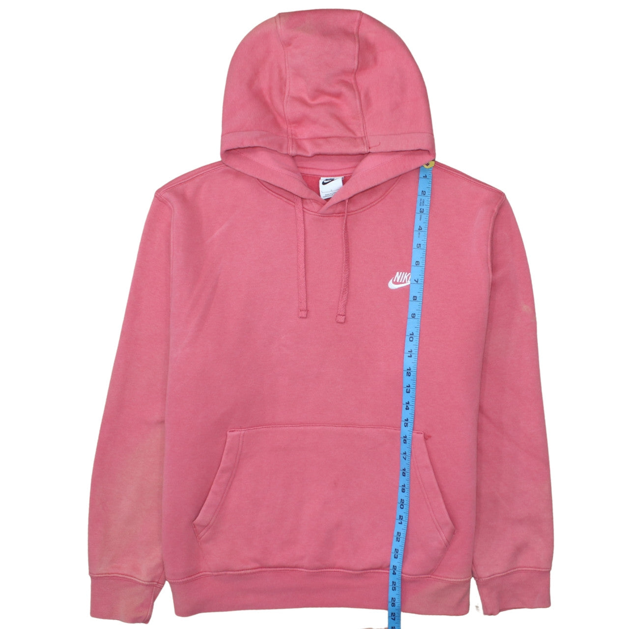 Nike Womens Pink Pullover Hoodie Size L Cotton Blend Casual Sweatshirt