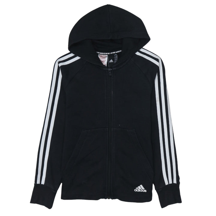 Adidas Boys Black Full Zip Hoodie 11-12 Years Sports Fleece Hooded Jacket