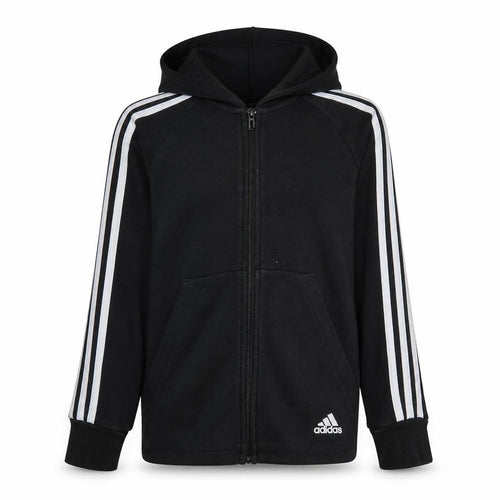 Adidas Boys Black Full Zip Hoodie 11-12 Years Sports Fleece Hooded Jacket