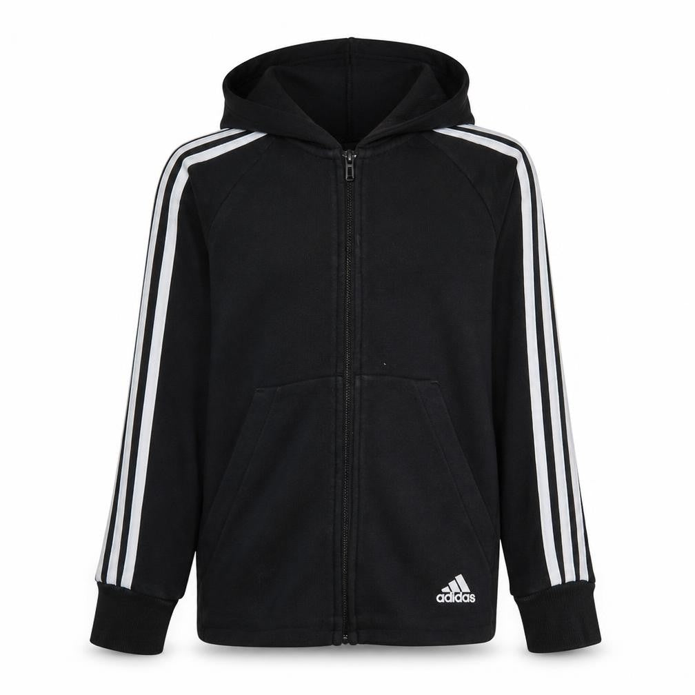 Adidas Boys Black Full Zip Hoodie 11-12 Years Sports Fleece Hooded Jacket