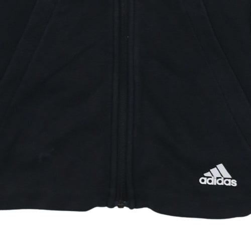 Adidas Boys Black Full Zip Hoodie 11-12 Years Sports Fleece Hooded Jacket