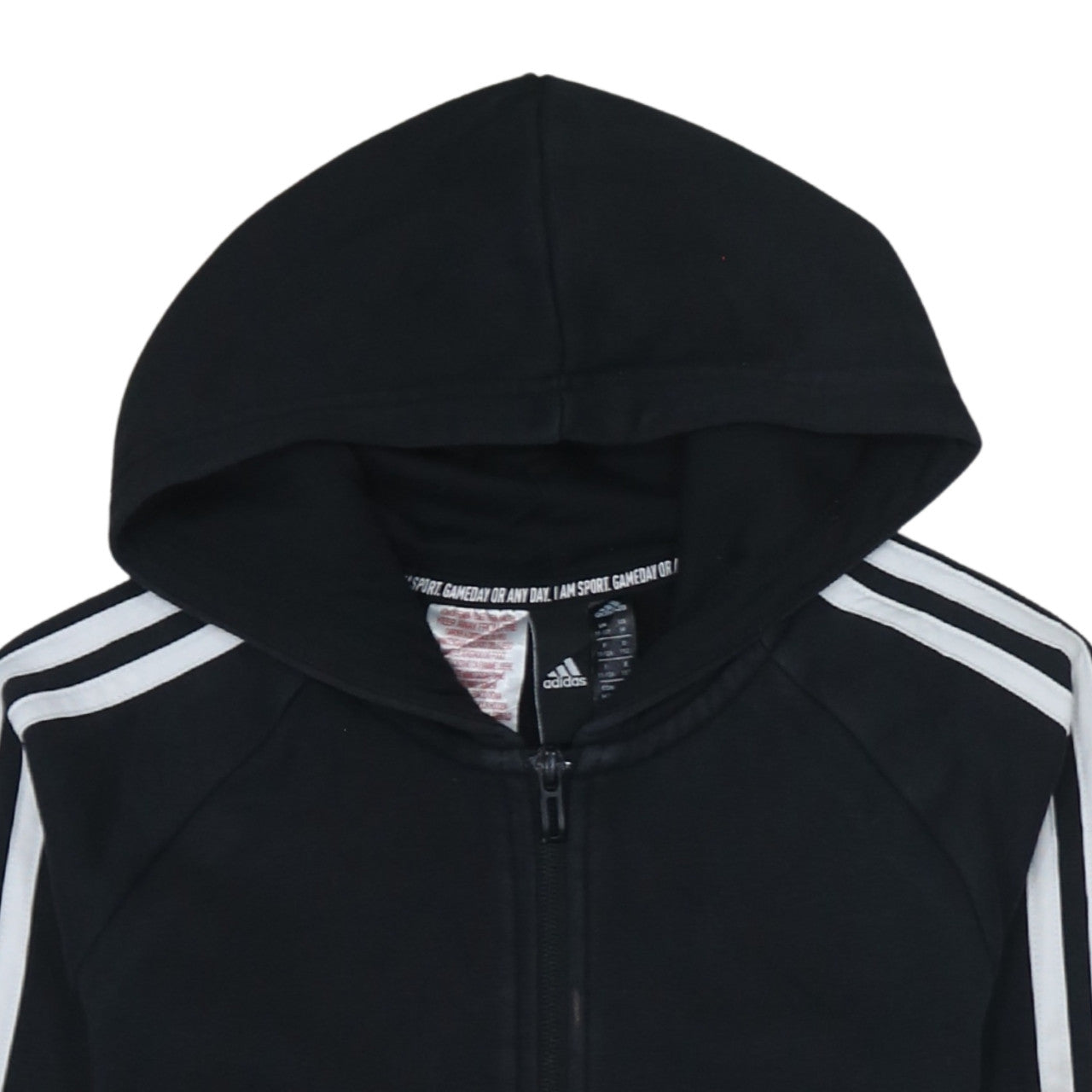 Adidas Boys Black Full Zip Hoodie 11-12 Years Sports Fleece Hooded Jacket