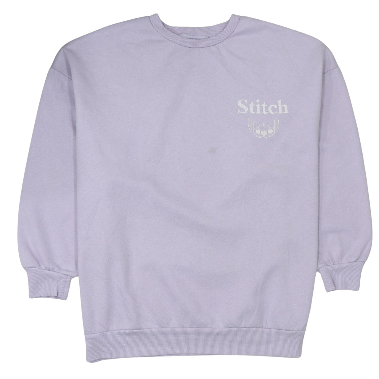 Disney Primark Women Lilac Stitch Sweatshirt L Cotton Blend