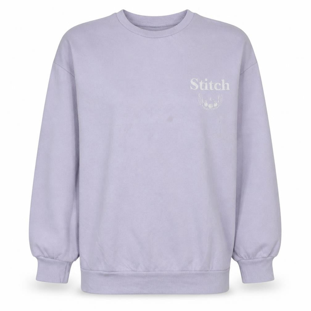 Disney Primark Women Lilac Stitch Sweatshirt L Cotton Blend