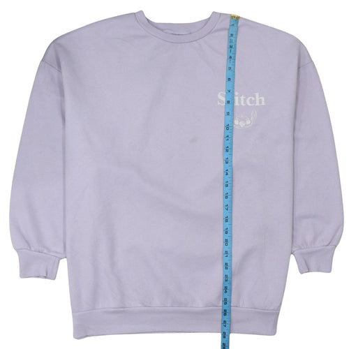 Disney Primark Women Lilac Stitch Sweatshirt L Cotton Blend