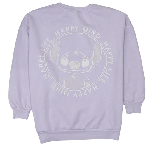Disney Primark Women Lilac Stitch Sweatshirt L Cotton Blend