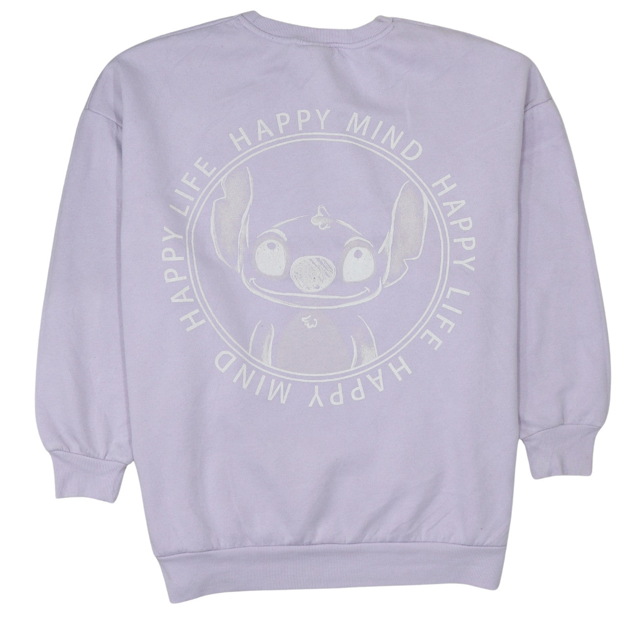 Disney Primark Women Lilac Stitch Sweatshirt L Cotton Blend