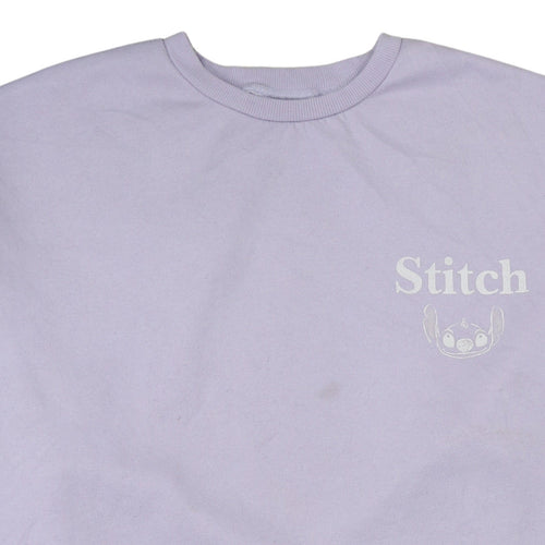 Disney Primark Women Lilac Stitch Sweatshirt L Cotton Blend