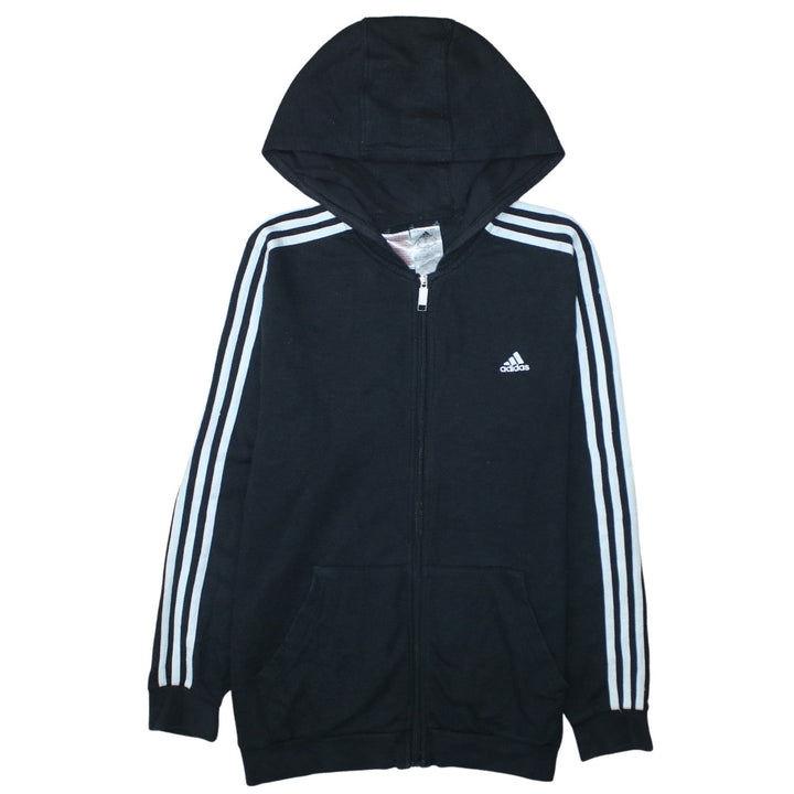 adidas Boys Black Full Zip Hoodie 16 Years Fleece Sports Sweatshirt