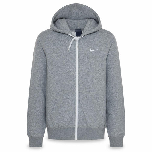 Front view of Nike Men's Grey Full Zip Hoodie S Regular Fit Sportswear
