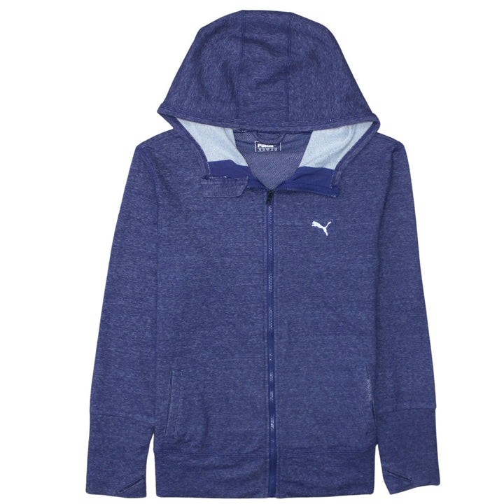 Puma Women's Blue Hooded Full Zip Track Jacket Size M