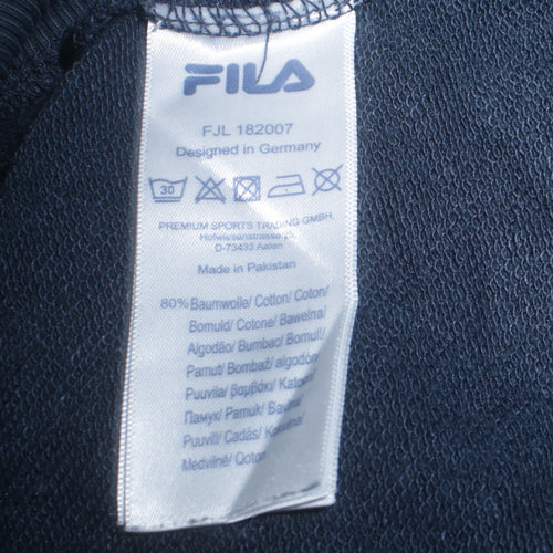 Fila Boys Blue Pullover Hoodie 176 Logo Graphic Cotton Blend Sweatshirt