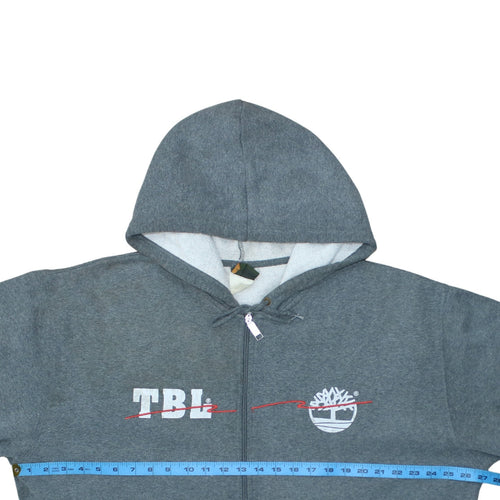 Timberland Men's Grey Full Zip Logo Hoodie XL Regular Fit