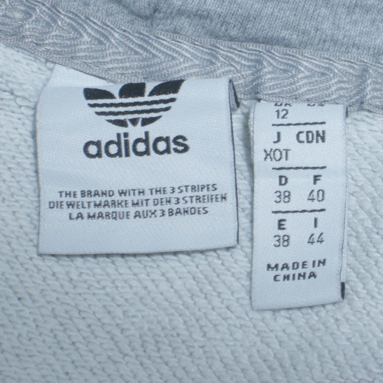 Adidas Womens Grey Hooded Pullover Hoodie Size 12 Logo Print