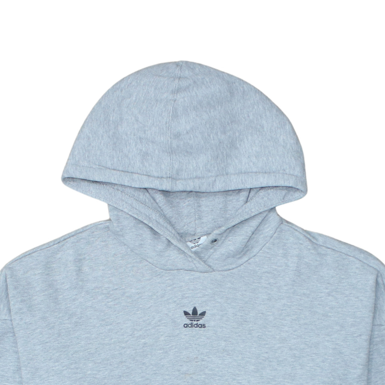 Adidas Womens Grey Hooded Pullover Hoodie Size 12 Logo Print