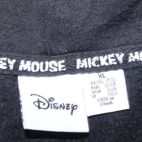Disney Women Black Hoodie XL Mickey Mouse Graphic Pullover