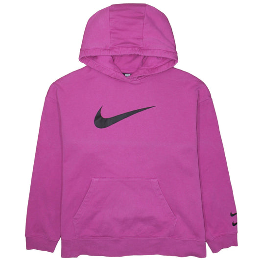 Nike Womens Pink Pullover Hoodie XL Cotton Blend Logo Casual Sweatshirt