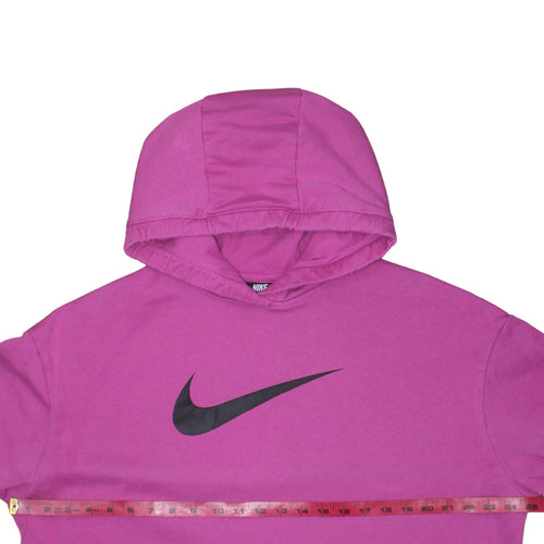 Nike Womens Pink Pullover Hoodie XL Cotton Blend Logo Casual Sweatshirt
