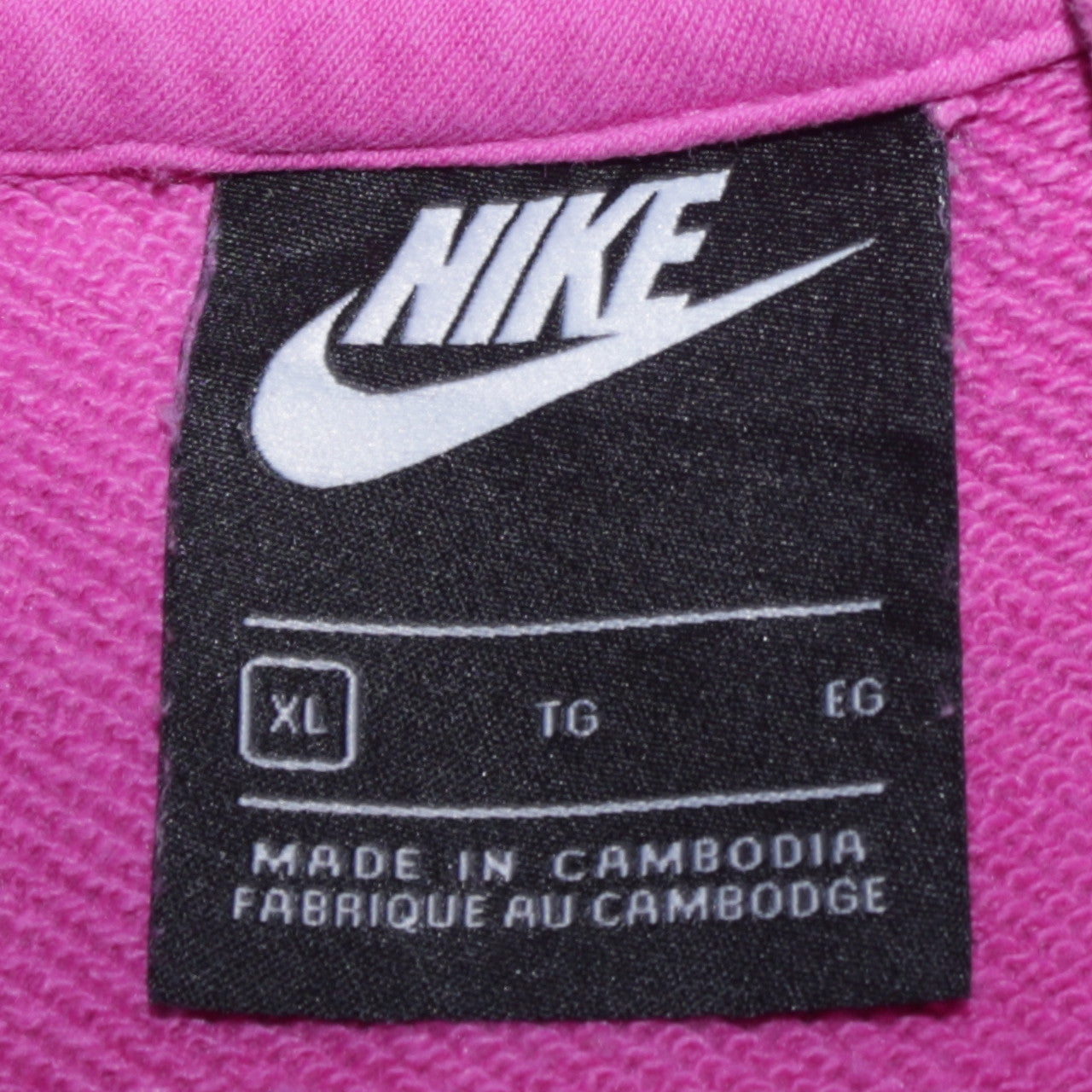 Nike Womens Pink Pullover Hoodie XL Cotton Blend Logo Casual Sweatshirt