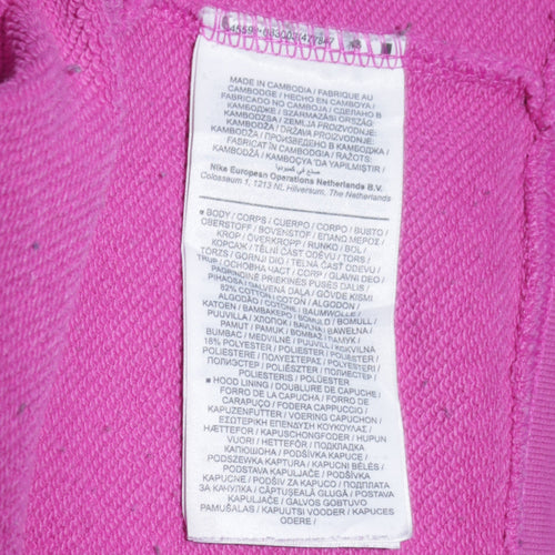 Nike Womens Pink Pullover Hoodie XL Cotton Blend Logo Casual Sweatshirt