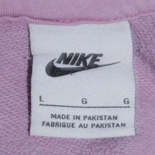 Nike Womens Purple Classic Pullover Hoodie Size L Cotton Blend