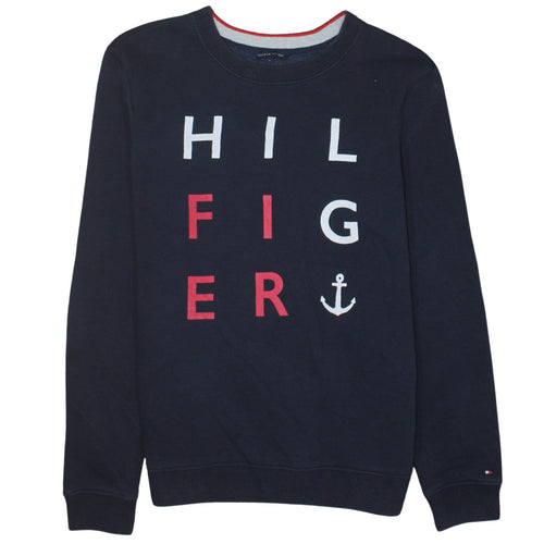 Tommy Hilfiger Men's Blue Graphic Logo Pullover Sweatshirt S