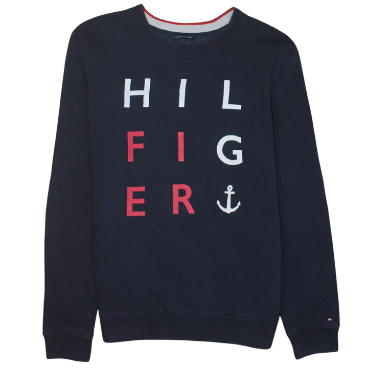 Tommy Hilfiger Men's Blue Graphic Logo Pullover Sweatshirt S