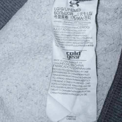 Under Armour Mens Grey Pullover Hoodie Size L Athletic ColdGear