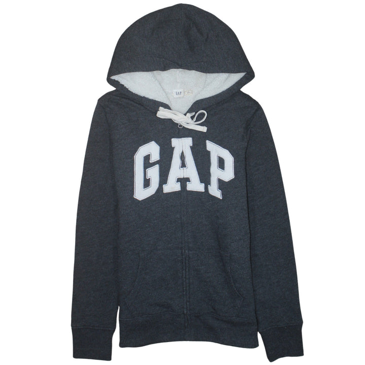 GAP Men’s Grey Full Zip Logo Hoodie XS Sherpa Lined Sweatshirt