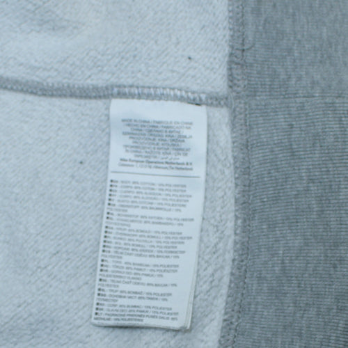 Nike Men Grey Pullover Sweatshirt L Crew Neck Logo Fleece Jumper