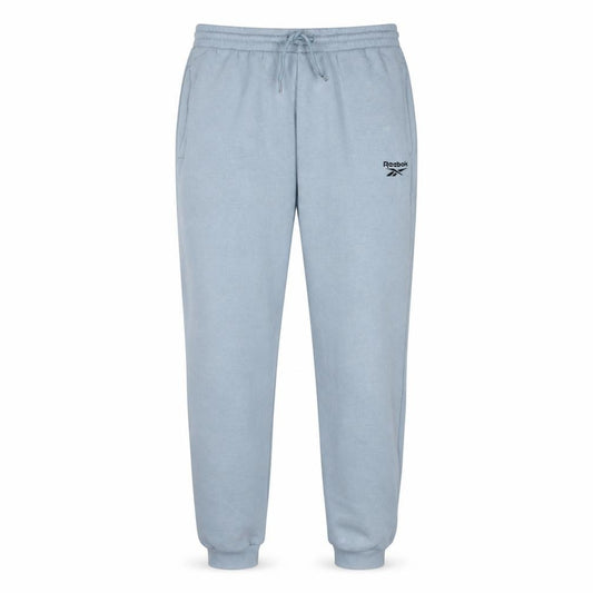 Front view of Reebok Men's Blue XS Fleece Sweatpants with Elastic Waist & Drawstring