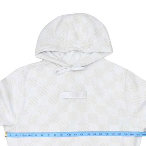 Nike Men's Beige Check Pullover Hoodie Size S