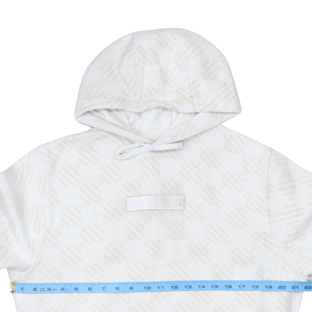 Nike Men's Beige Check Pullover Hoodie Size S