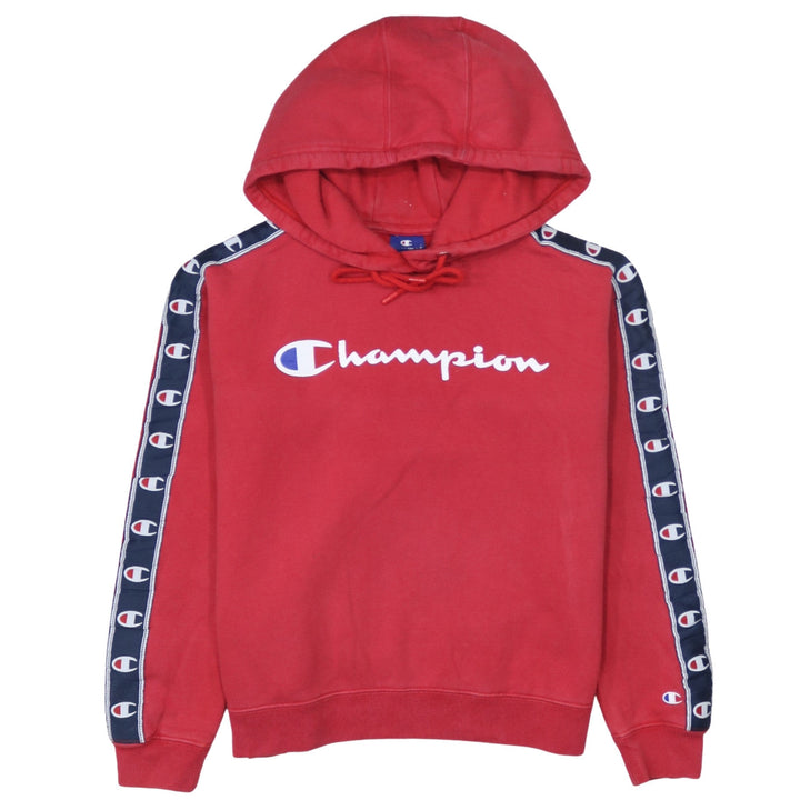 Champion Women's Red Hoodie Size XL Logo Tape Sleeve Pullover