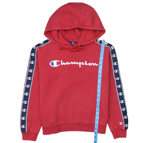 Champion Women's Red Hoodie Size XL Logo Tape Sleeve Pullover