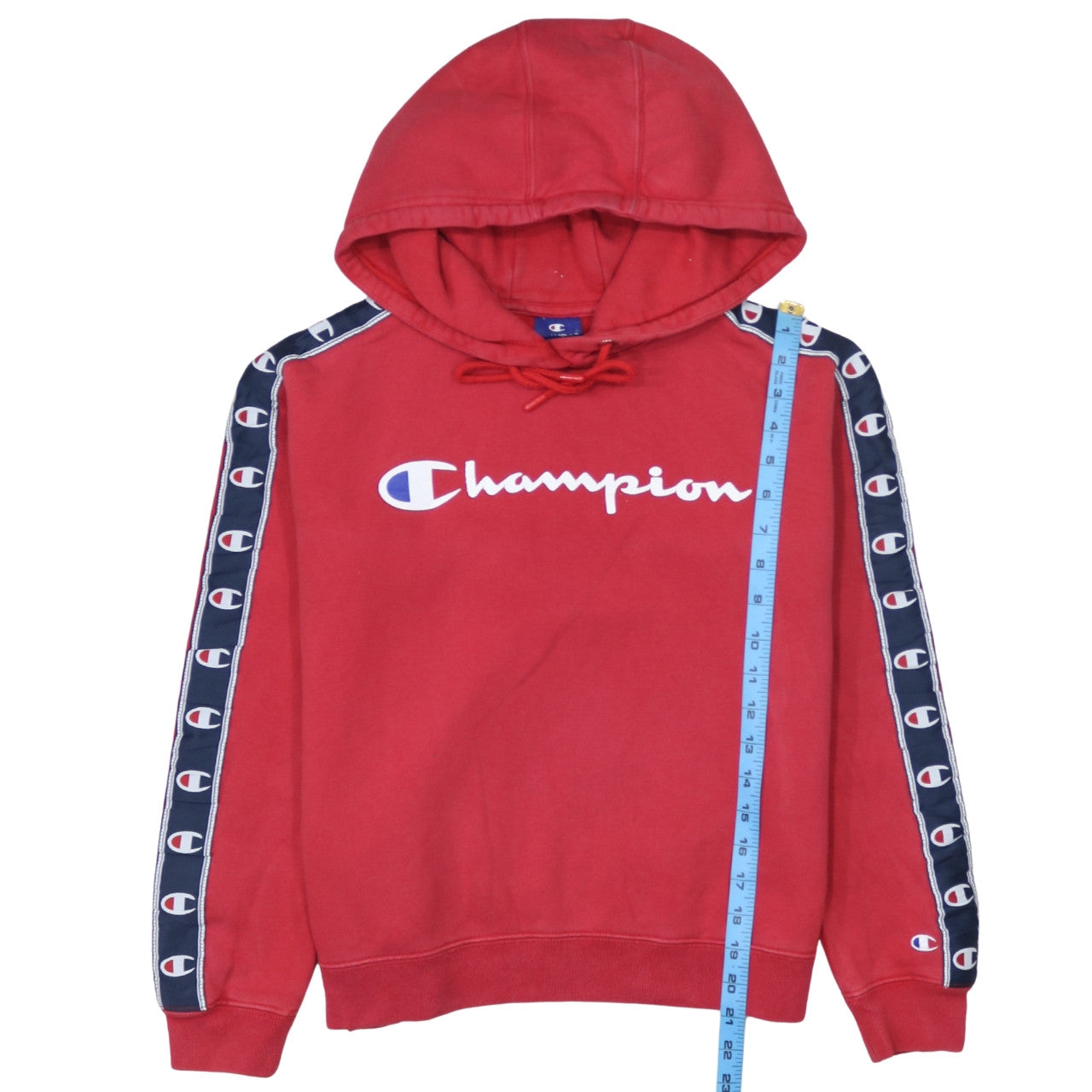 Champion Women's Red Hoodie Size XL Logo Tape Sleeve Pullover