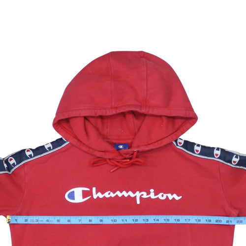 Champion Women's Red Hoodie Size XL Logo Tape Sleeve Pullover