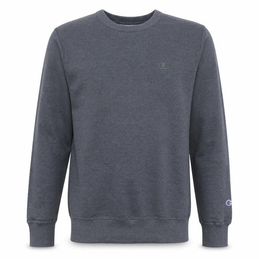 Front view of Champion Men's Grey Small Pullover Crew Neck Sweatshirt
