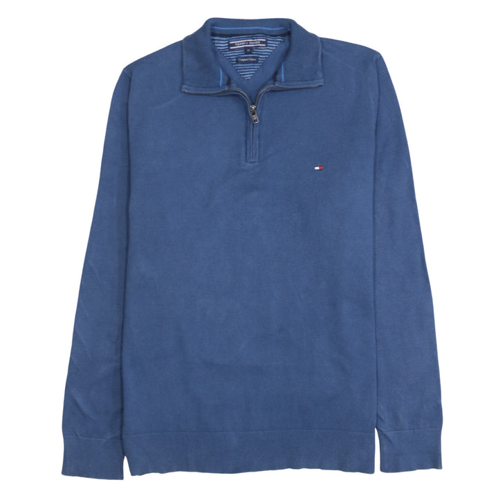 Tommy Hilfiger Men's Blue Cotton 1/2 Zip Jumper Size M
